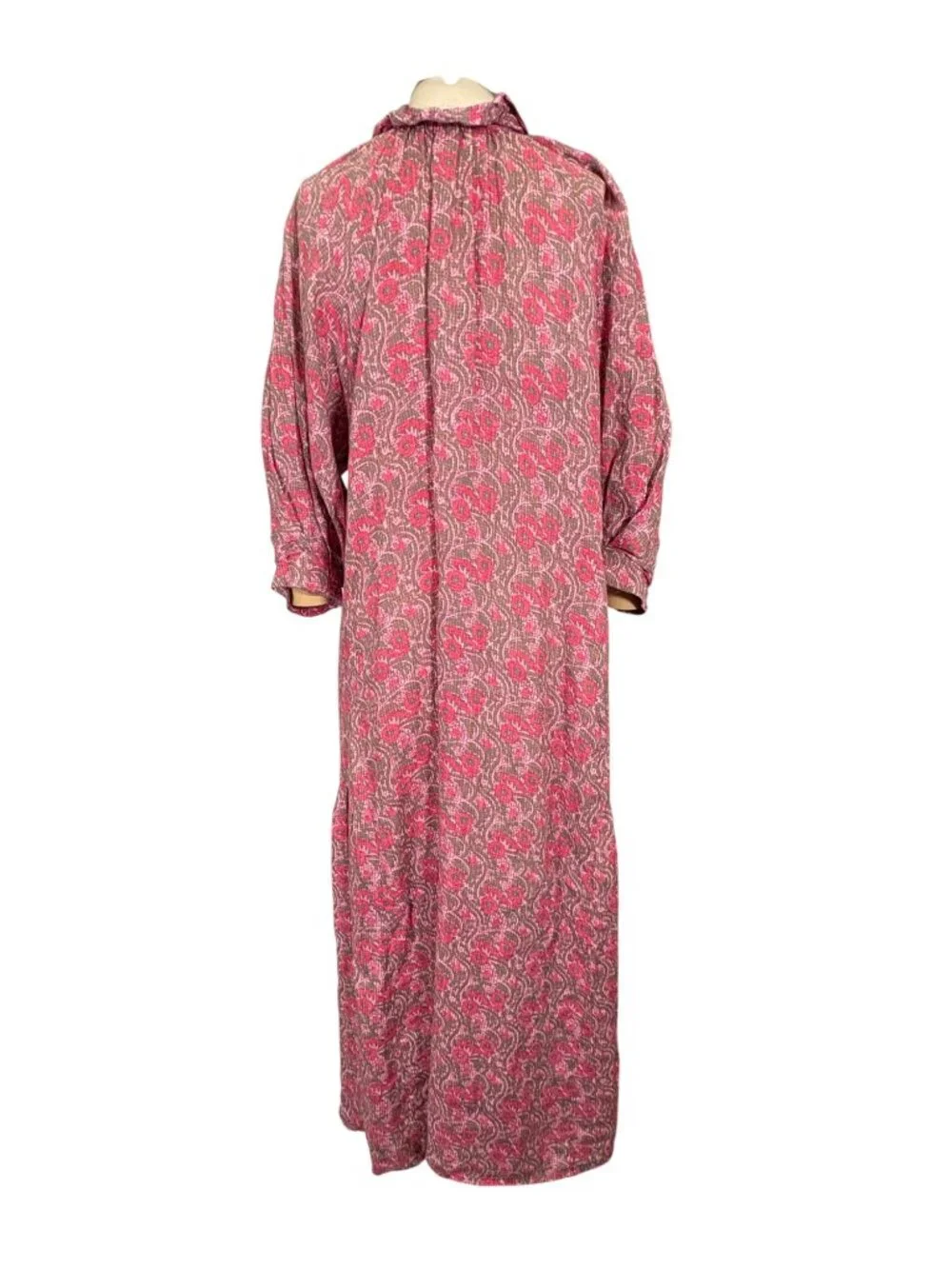 Wiggy Kit Linen Floral Tiered Boho Maxi Dress Size Small - Picture 4 of 11